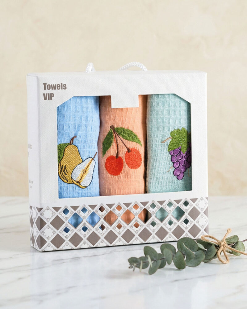 FRUITS - ΣΕΤ ΠΕΤΣΕΤΕΣ ΚΟΥΖΙΝΑΣ 100% ΒΑΜΒ. 3ΤΕΜ