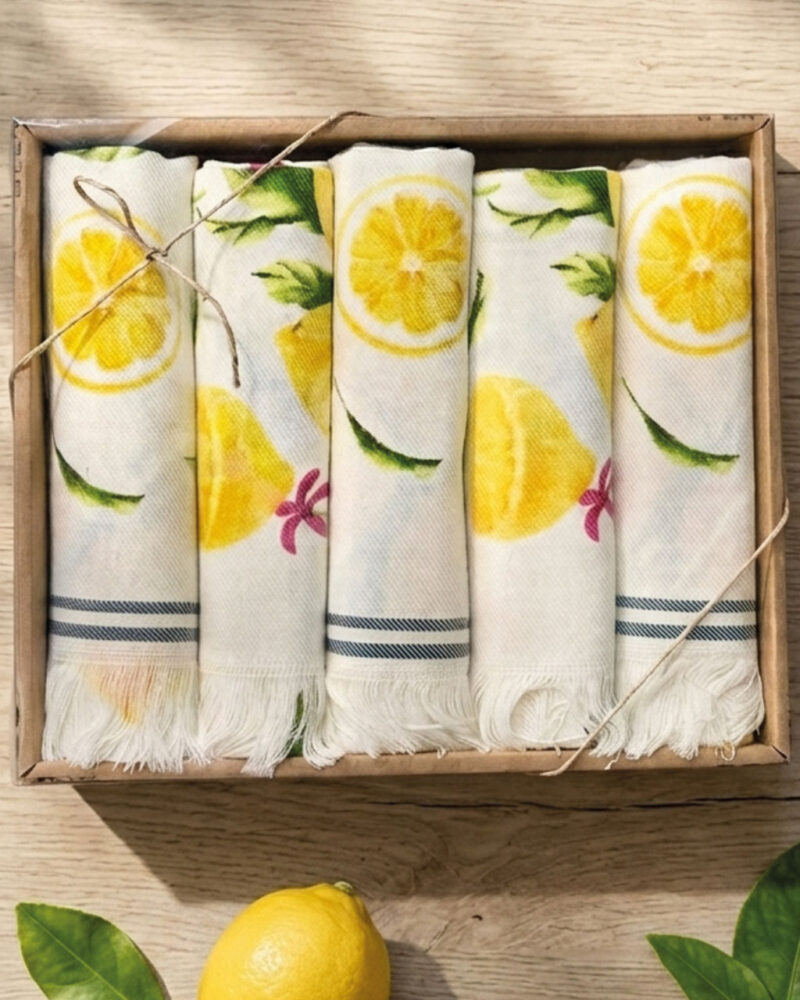 LEMONS - ΣΕΤ ΠΕΤΣΕΤΕΣ ΚΟΥΖΙΝΑΣ 100% ΒΑΜΒ. 5ΤΕΜ
