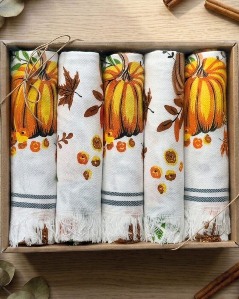 PUMPKIN - ΣΕΤ ΠΕΤΣΕΤΕΣ ΚΟΥΖΙΝΑΣ 100% ΒΑΜΒ. 5ΤΕΜ