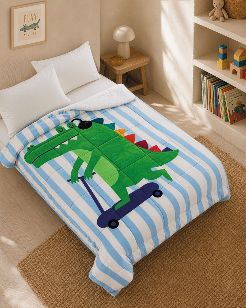 ROLLING CROC - ΚΟΥΒΕΡΤΟΠΑΠΛΩΜΑ ΠΑΙΔΙΚΟ DIGITAL (flannel fleece με sherpa)
